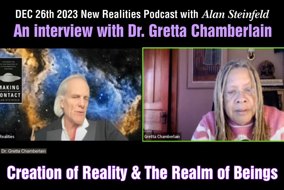 12-26-23 Interview on the New Realities Podcast with Alan Steinfeld. Feature Image