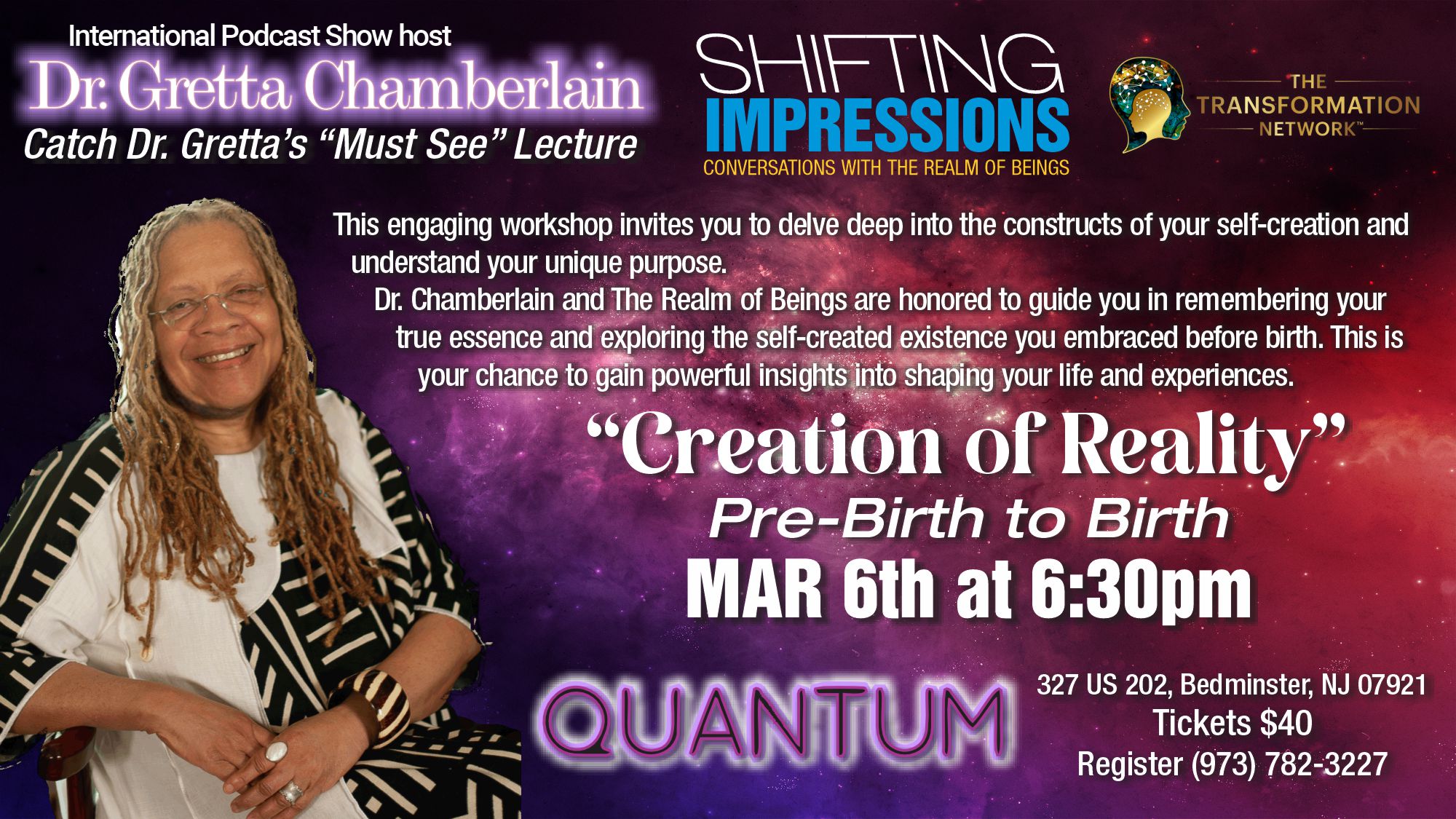 Creation of Reality Lecture at Quantum Wellness in Bedminster, NJ